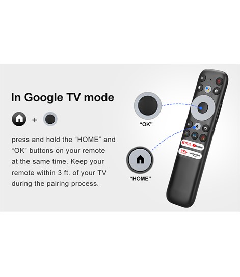 TCL RC902N FMR1 with Google Assistance (Voice Function), for TCL Android Smart LED TV.