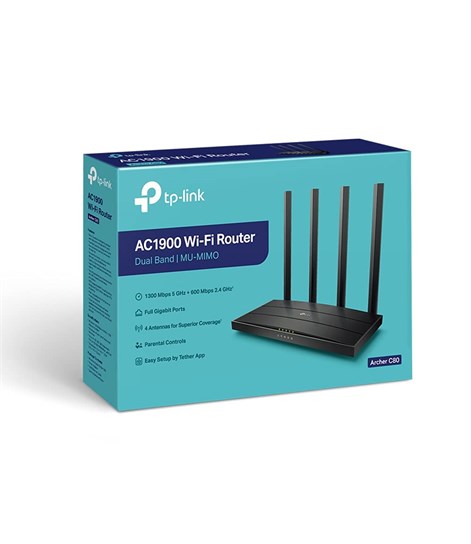 dualTP-Link Archer C80 AC1900 Dual Band Wi-Fi Router