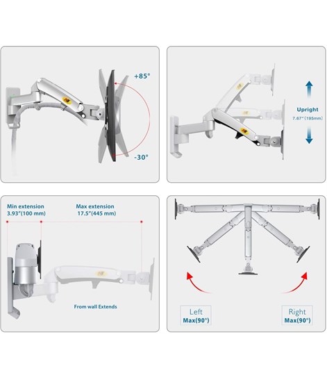 NB F300 Gas Strut Flexi Wall Mount for 24" to 35" 