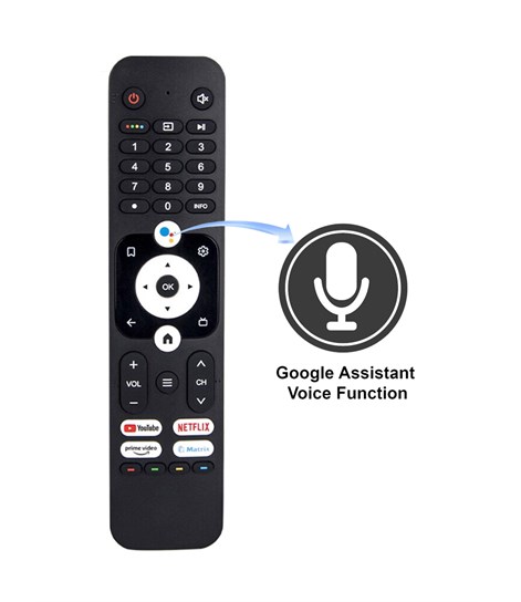 RC No. HTR-U31 Haier LED TV Remote with Google Assistance (Voice Function), Netflix & YouTube.