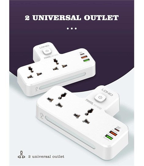 LDNIO SC2311 20W 3-Port USB Charger Extension Power Strip with Night Lamp