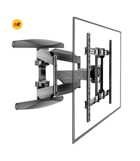 NB P65 New Full Motion Cantilever Wall Mount For 55" To 85" LCD/LED TV Up To 68.2 Kg.