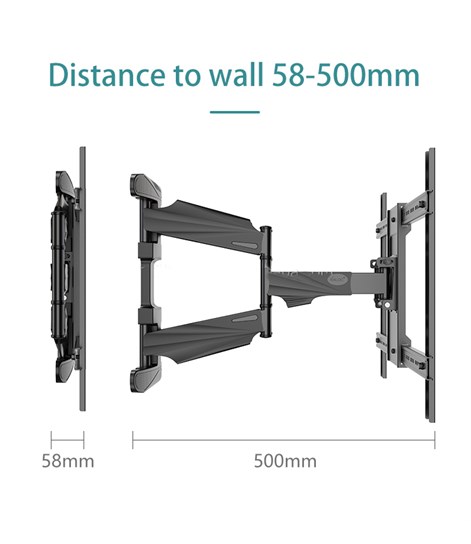 Kaloc S8 New Full Motion Cantilever Wall Mount For 32" To 55" LCD/LED TV Up To 31.8 Kg.