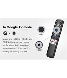 TCL RC902N FMR1 with Google Assistance (Voice Function), for TCL Android Smart LED TV.