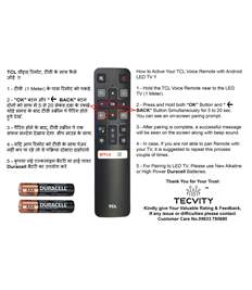 TCL 802V FMRA Voice Bluetooth Remote Control for TCL Smart LED TV.