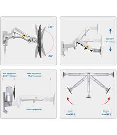 NB F300 Gas Strut Flexi Wall Mount for 24" to 35" 