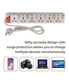 MX 6 Way Outlet Power Strip With Universal Socket