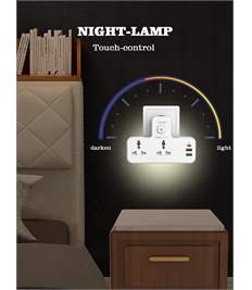 LDNIO SC2311 20W 3-Port USB Charger Extension Power Strip with Night Lamp