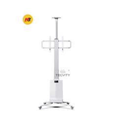 NB TW85 White Heavy Duty TV Cart Flooring Stand