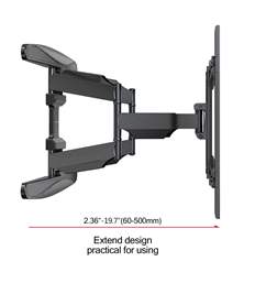 NB P65 New Full Motion Cantilever Wall Mount For 55" To 85" LCD/LED TV Up To 68.2 Kg.