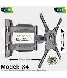 Kaloc X4 New Full Motion Cantilever Wall Mount For 32" To 55" LCD/LED TV Up To 31.8 Kg.