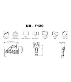 NB F120 Gas Strut Flexi Wall Mount For 17" To 27" Monitors