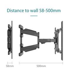 Kaloc S8 New Full Motion Cantilever Wall Mount For 32" To 55" LCD/LED TV Up To 31.8 Kg.