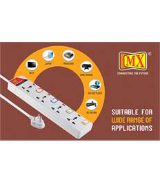 MX 4 Way Outlet Power Strip with Universal Socket